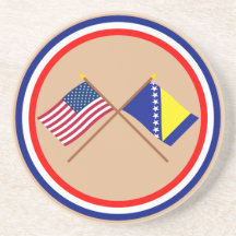 Los E.E.U.U. y Bosnia y banderas cruzadas Herzegov Posavasos Cerveza