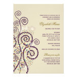 Los espirales púrpuras con clase de Boho golpean/b invitaciones