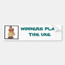 Los ganadores juegan el Uke Etiqueta De Parachoque