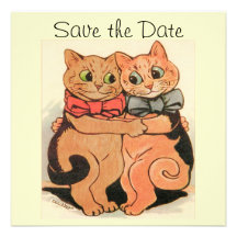 Los gatos de abrazo ahorran la tarjeta de fecha anuncio