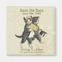 Los gatos del boda ahorran los imanes de la fecha 