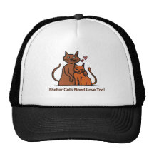 ¡Los gatos del refugio necesitan amor también! Gorras De Camionero