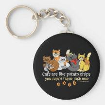 Los gatos son como las patatas fritas llaveros personalizados