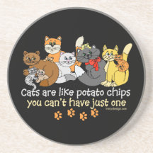 Los gatos son como las patatas fritas posavasos diseño