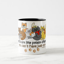 Los gatos son como las patatas fritas tazas
