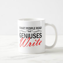 Los genios escriben tazas de café