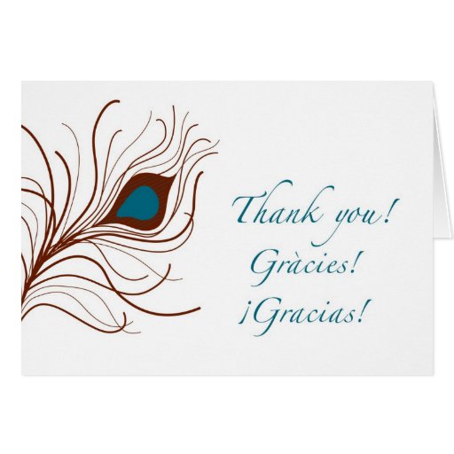 los gracias le agradecen {la pluma del pavo real} tarjetas