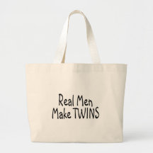 Los hombres reales hacen a gemelos bolsa lienzo