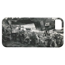 Los infantes de marina de WWII descargan fuentes e iPhone 5 Case-Mate Cárcasas