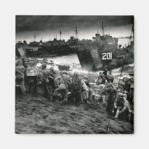 Los infantes de marina de WWII descargan fuentes e Iman Para Frigorífico