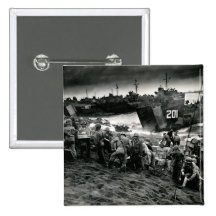 Los infantes de marina de WWII descargan fuentes e Pins