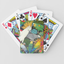 Los loros en Bromeliad plantan naipes Baraja Cartas De Poker