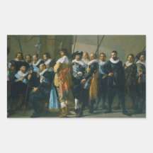 Los Meagre Company de Francisco Hals 1637 Rectangular Pegatina