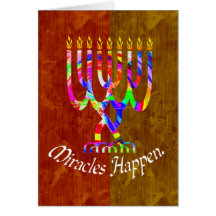 Los milagros suceden las tarjetas de Menorah