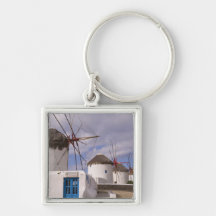 Los molinoes de viento de Mykonos en las islas gri Llaveros Personalizados