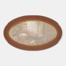 Los muebles - silla - felicidad son un asiento cal pegatinas oval personalizadas