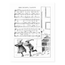 Los niños caen apagado la canción de las tarjetas  postales