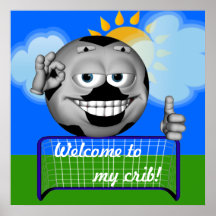 Los niños dan la bienvenida a mi poster del fútbol
