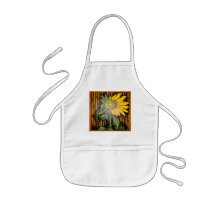 Los niños pintaron el delantal del girasol
