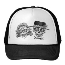 Los Novios - Dia de los Muertos Hat Gorro De Camionero