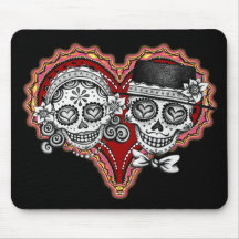 Los Novios - Dia de los Muertos Mousepads Tapetes De Raton