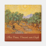 Los olivos amarillean el cielo Sun, Van Gogh, arte Imán De Frigorífico