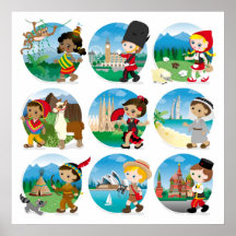 Los países de Kidz fijaron 2 Posters