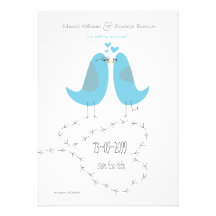 Los pájaros del amor ahorran la invitación del bod