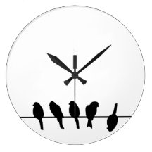 Los pájaros en un alambre - atrévase a ser diferen relojes de pared