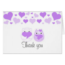 Los pájaros púrpuras del amor le agradecen cardar tarjetas