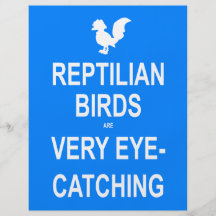 Los pájaros reptiles son muy llamativos flyer a todo color