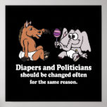 Los PAÑALES Y los POLÍTICOS DEBEN SER OFTEN.pn CAM Poster