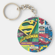 Los paneles cómicos del superhombre llavero personalizado