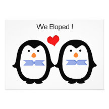 Los pares del pingüino dos varones Eloped Invitación