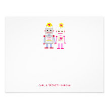 Los pares del robot le agradecen las tarjetas de n invitaciones personales 