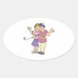 Los pares que Golf juntos permanecen juntos Pegatina De Ovaladas