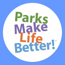 ¡Los parques hacen vida mejor! Logotipo oficial pegatinas