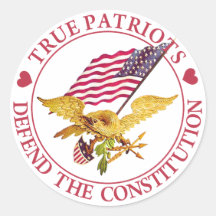 LOS PATRIOTAS VERDADEROS DEFIENDEN LA CONSTITUCIÓN ETIQUETAS REDONDAS