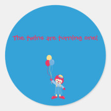 ¡los pegatinas del payaso, los gemelos están dando
