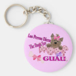 Los perros dicen "tejido" (el rosa) llaveros personalizados