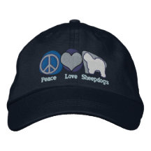 Los perros pastor del amor de la paz bordaron el g gorra de beisbol bordada