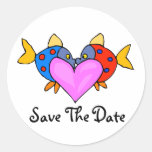 Los pescados con el corazón ahorran al pegatina de