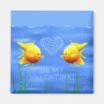 Los pescados de la tarjeta del día de San Valentín Iman Para Frigorífico