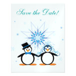 Los pingüinos del boda del invierno ahorran la fec anuncio
