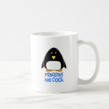 Los pingüinos son frescos tazas de café