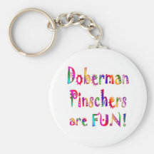 Los Pinschers del Doberman son diversión Llavero Personalizado
