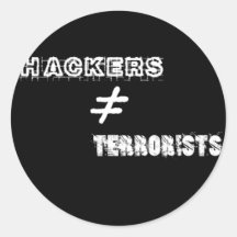 Los piratas informáticos no igualan a terroristas etiquetas redondas