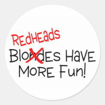 Los Redheads se divierten más Pegatina Redonda