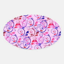 Los remolinos florales femeninos prosperan rojo az pegatinas  