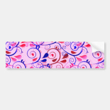 Los remolinos florales femeninos prosperan rojo az pegatina de parachoque
